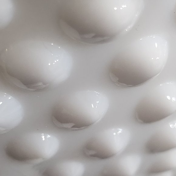 Vintage Fenton White Milk Glass Hobnail Crimped Ruffle Edge 3 Footed Decorative - Picture 6 of 10